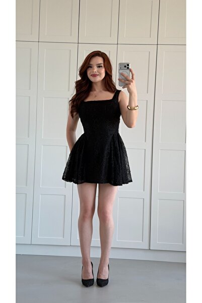ayşenur Dinçer butik Mabel Mini Elbise Siyah