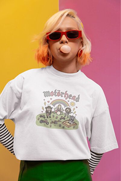 buzagi tasarım ürünleri Motörhead White Oversize T-Shirt
