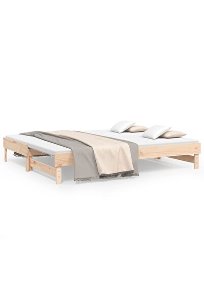 vidaxl Pat de zi extensibil, 2x(90x200) cm, lemn masiv de pin