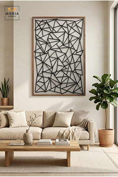 MARIA HOMES Modern Geometric Metal Wall Art – Abstract Decorative Wall Panel ...
