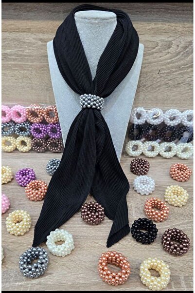 minelesarp Shawl and Scarf Buckle with Elastic Anti-Slip Feature and Pearl De...