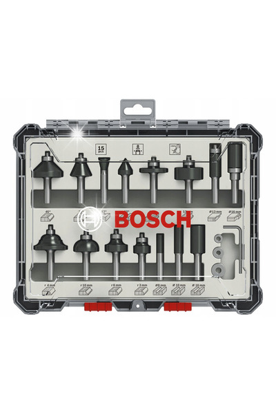Boschen BOSCH Set de freze 15 piese, prindere 8 mm