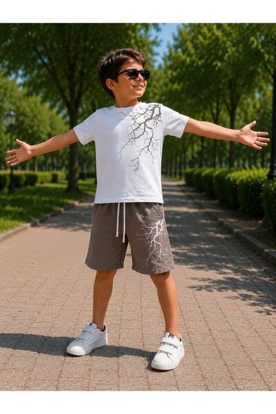 My Hanne Patterned Shorts Boys' Set 202602