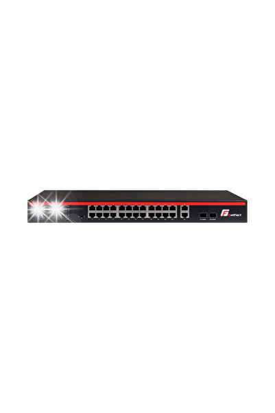 GETFORT Switch PoE 24xPoE + 2GE + 2 SFP 250W