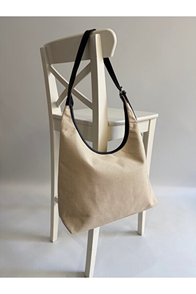 Mia Collection Ema Model Hand and Women's Shoulder Bag Linen Black