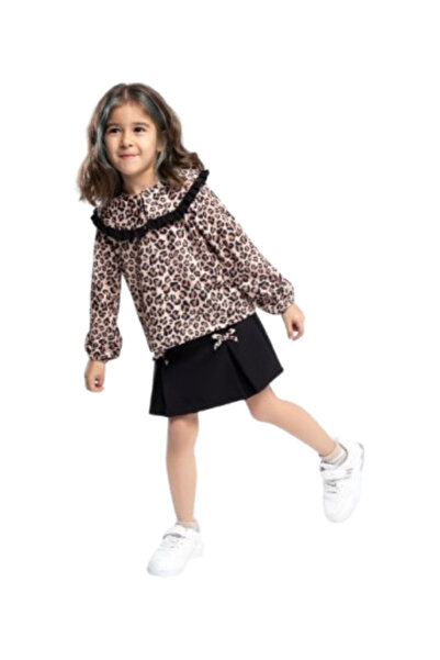 GENERAL Girls' leopard print skirt and blouse set for ages 6 to 9 years - Mad...