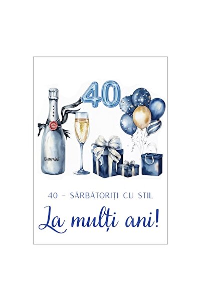 OEM Felicitare 13x18 cm cu plic, La mulți ani 40 ani