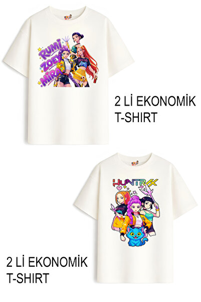 Belya Kids Wear Girl's Hunters Huntrix Design 2-Pack Economical T-Shirts