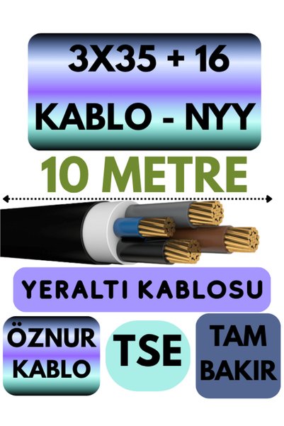 Avarson Öznur 3X35 + 16 NYY (Yeraltı Kablosu) Metre Seçenekli 10 METRE