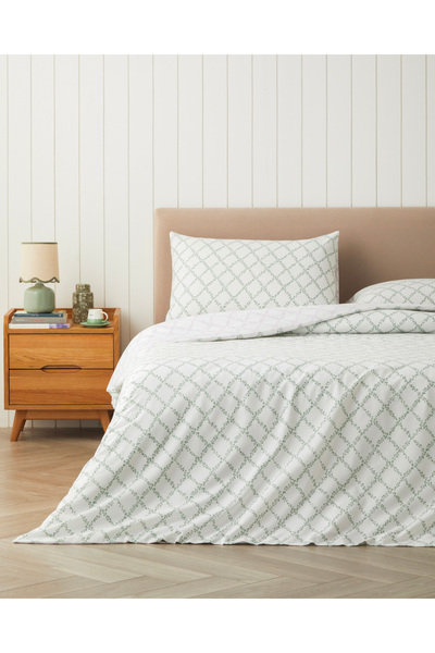 English Home Bloom Grid Kolay Ütülenir Çift Kişilik Nevresim Takımı 200x220 c...
