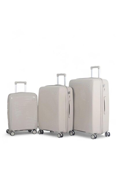 PP Luxury Luggage Sets Complete Travel-Ready 3-Piece Polypropylene Luggage Se...