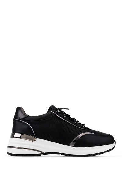 Tamer Tanca Kadın Hakiki Deri Siyah/Antrasit Sneakers & Spor Ayakkabı