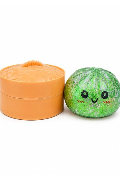 DAT Glitter Squishy Ball Transparent Dumpling Stress Ball Squeezable Sensory ...
