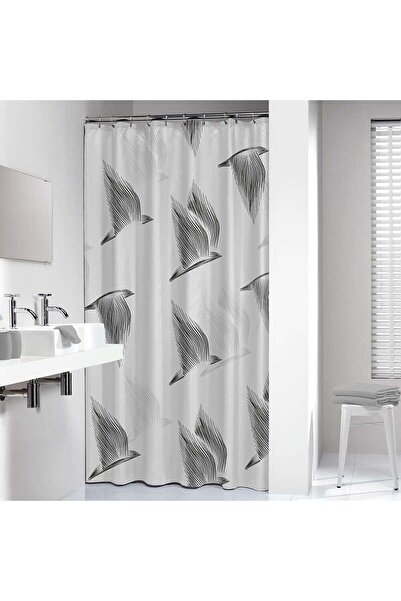 Sealskin Πουλιά 180x200 μαύρη υφασμάτινη κουρτίνα μπάνιου 800141