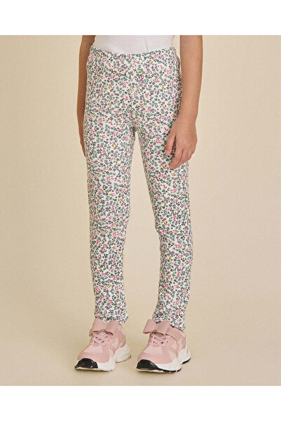 REDTAG Girls White Printed Leggings