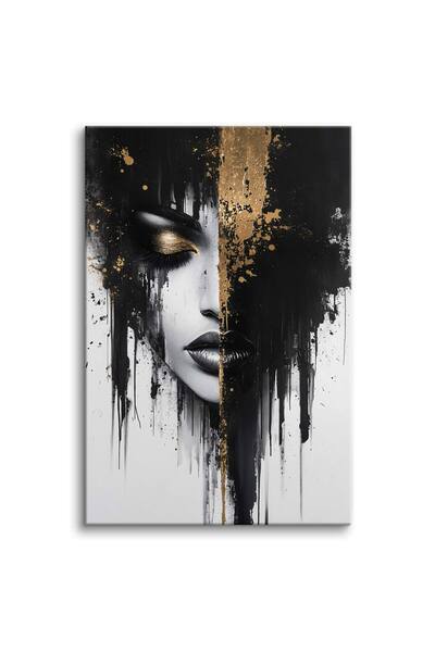DecoWalls Imagine Cu Rama, DecoWalls, Portret Luxos In Reflexii Aurii, 80x120...
