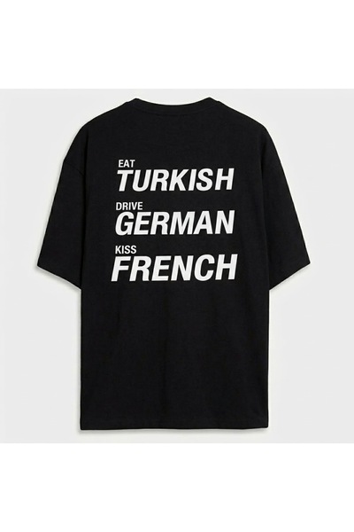 SVART WEAR تي شيرت Eat Turkish Drive German Kiss French للجنسين مقاس كبير 100...