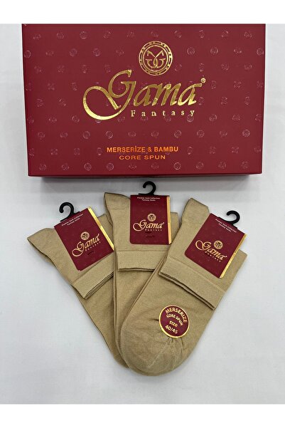 Gama Çorap 3 Adet Merserize %100 Doğal Naylonsuz Düz Renkli Ince Yazlık Yarım...