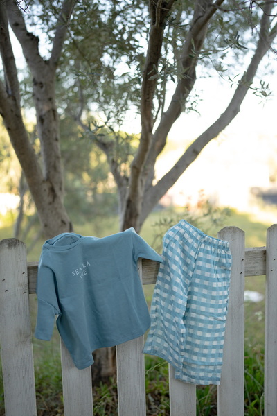DoDo'S Baby Blue and White Plaid Patterned Muslin Pants for Girls, Boys, and ...