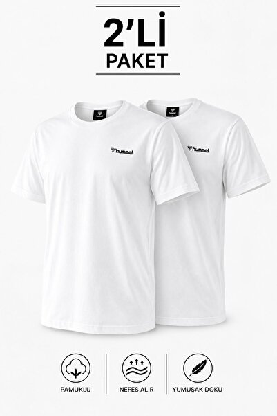 hummel Jullian beli muški set od 2 delova, jednobojna ležerna majica