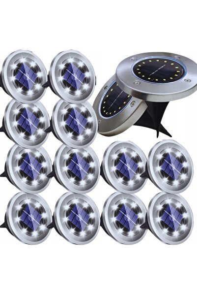 Kraft&dele LAMPĂ SOLARĂ DE GRĂDINĂ LED x12 buc. LAMPĂ EXTERIOARĂ DISCĂ CU SEN...