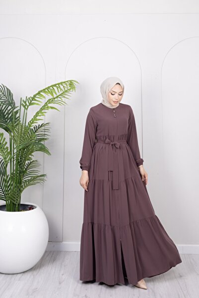 Dayfabric 3 Katlı Elbise Görünümlü Ferace | Vizon