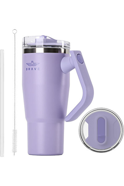 Brave Temp Guard Vacuum Insulated Travel Mug – 180° Rotating Handle, 24H Cold...