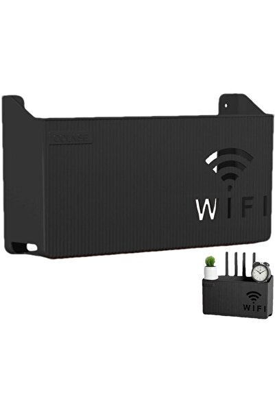 zola Suport pentru router Wi-Fi, din plastic, 24.8x14.6x5.8 cm, negru