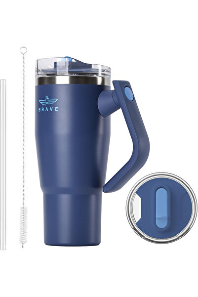 Brave Temp Guard Vacuum Insulated Travel Mug – 180° Rotating Handle, 24H Cold...