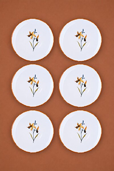 tabakevi Tabak Evi Porcelain Azalea Cake Plate 19,50cm Aly4 6 Pieces for 6 Pe...