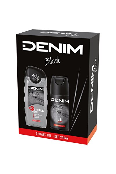 Denim Set cadou bărbați Black – Gel de duș 250 ml + Deo Spray 150 ml, parfum ...