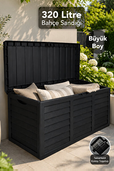 Meleni Home 320Lt Tekerlekli Bahçe Sandığı - Çok Amaçlı Kilit Kapaklı Düzenle...
