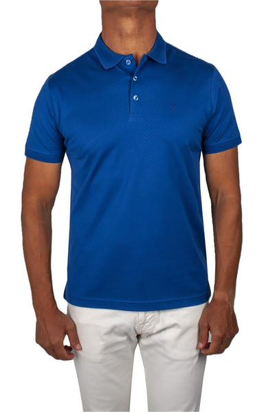 FORMENTİ Tricou pentru bărbați cu guler polo, 100% bumbac, FSP_1528 Saks