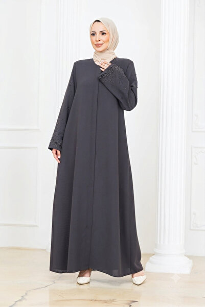 NİLNUR MODA New Season Women's Ecrin Pearl Detailed Ferace Petek