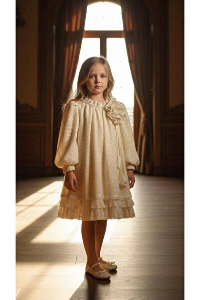 sunshine boutique15 Beige dress from 6 to 10 years - 9 years length 75 cm