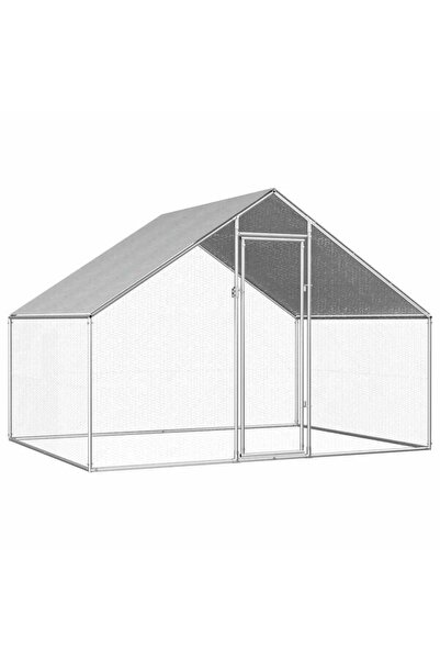 vidaxl Coteț de găini de exterior, 2,75 x 2 x 1,92 m, Oțel galvanizat