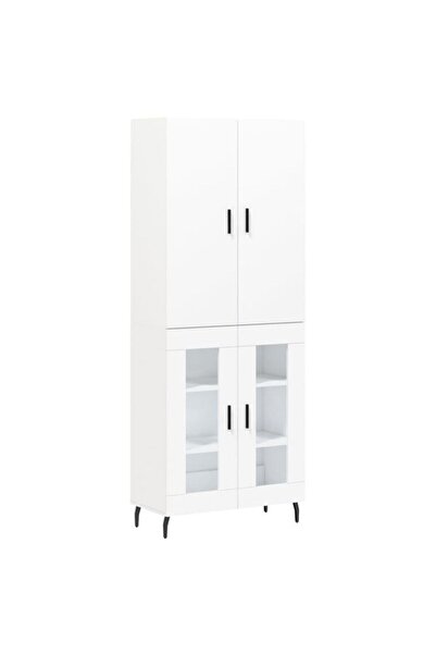 vidaxl Dulap înalt, alb, 69,5 x 34 x 180 cm, lemn compozit