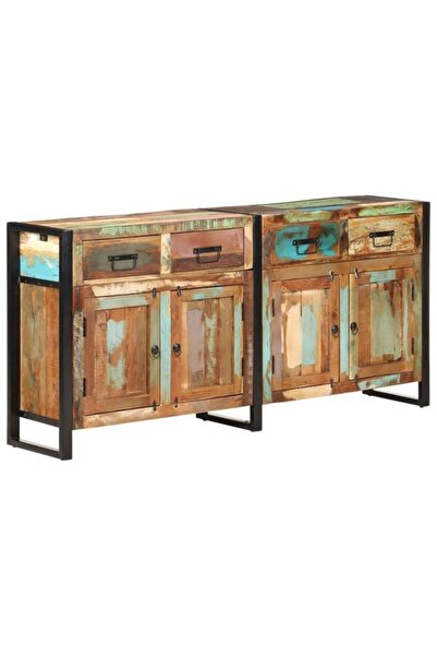 vidaxl Comodă, 172 x 35 x 80 cm, lemn masiv reciclat