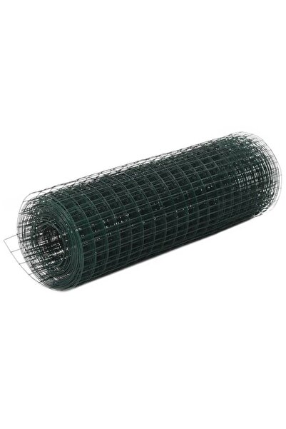 vidaxl Plasa de gard pentru găini, verde, 10 x 0,5 m, oțel placat cu PVC