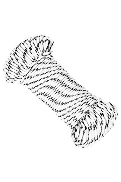 vidaxl Frânghie împletită pentru barcă, albă, 5 mm x 50 m, poliester