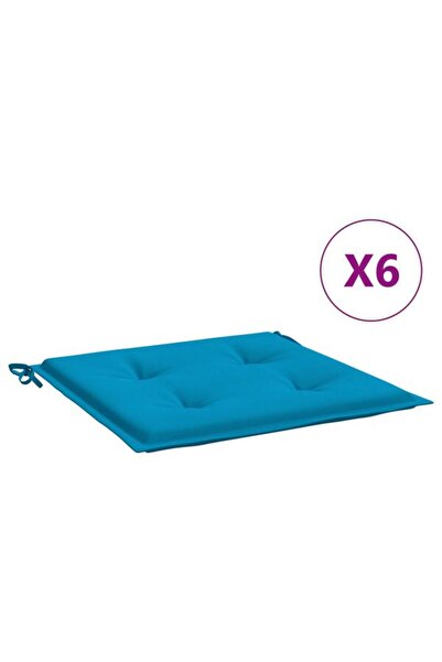 vidaxl Perne pentru scaune de grădină 6 bucăți. albastru 50 x 50 x 4 cm țesăt...