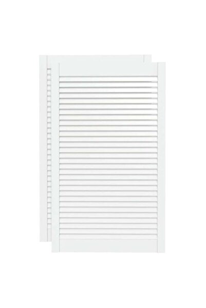 vidaxl Uși de dulap cu design tip jaluzea, 2 buc. alb 99.3 x 59.4 cm lemn mas...