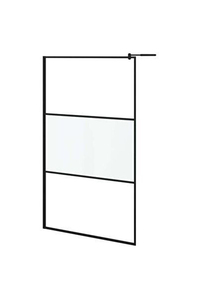 vidaxl Paravan de duș tip walk-in, negru, 115 x 195 cm, sticlă ESG semi-mată