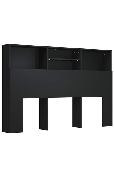 vidaxl Tăblie de pat cu dulap, negru, 160x19x103,5 cm
