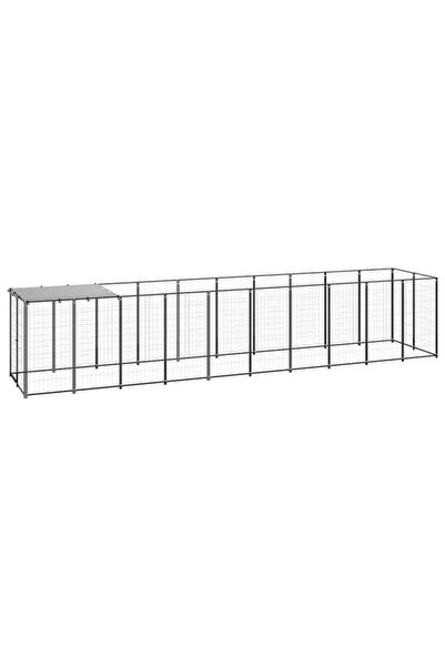vidaxl Țarc pentru câini, negru, 6.05 m², oțel