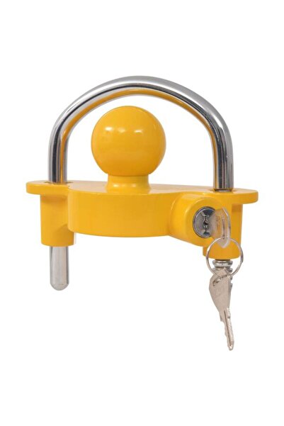 vidaxl Lacăt remorcă cu 2 chei, din oțel și aliaj de aluminiu, galben