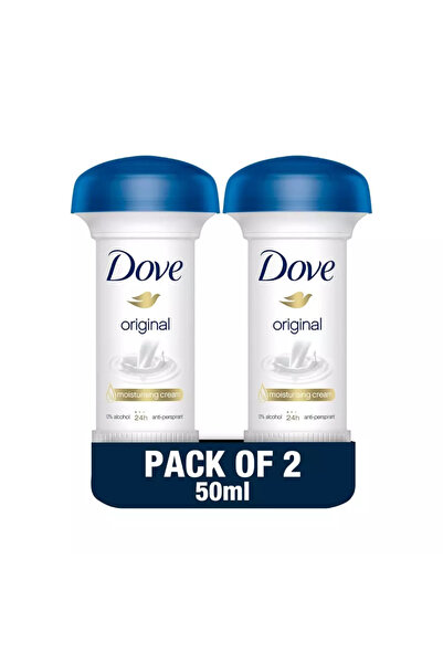 Dove Original Moisturising Cream With 0% Alcohol And 24H Anti Perspirant- 2X50ml