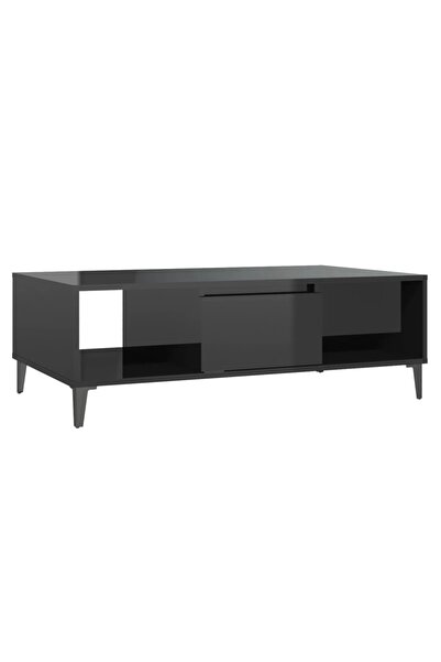 vidaxl Măsuță de cafea negru extralucios 103,5x60x35 cm lemn prelucrat