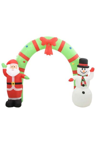vidaxl Decorațiune gonflabilă Moș Crăciun și Om de Zăpadă, LED, 223 cm