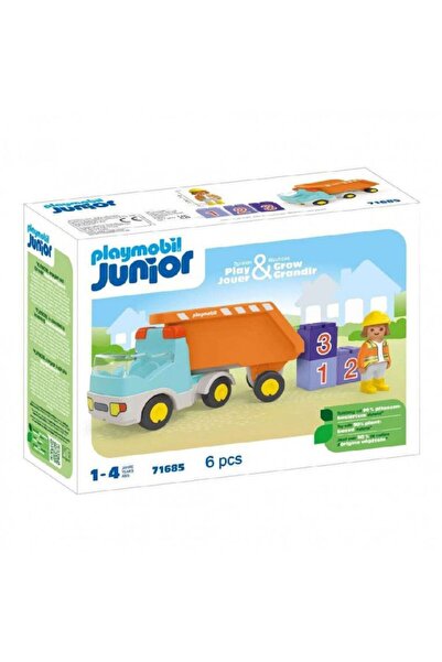 Playmobil Παιδικό Ανατρεπόμενο Φορτηγό με Εργάτη (71685)